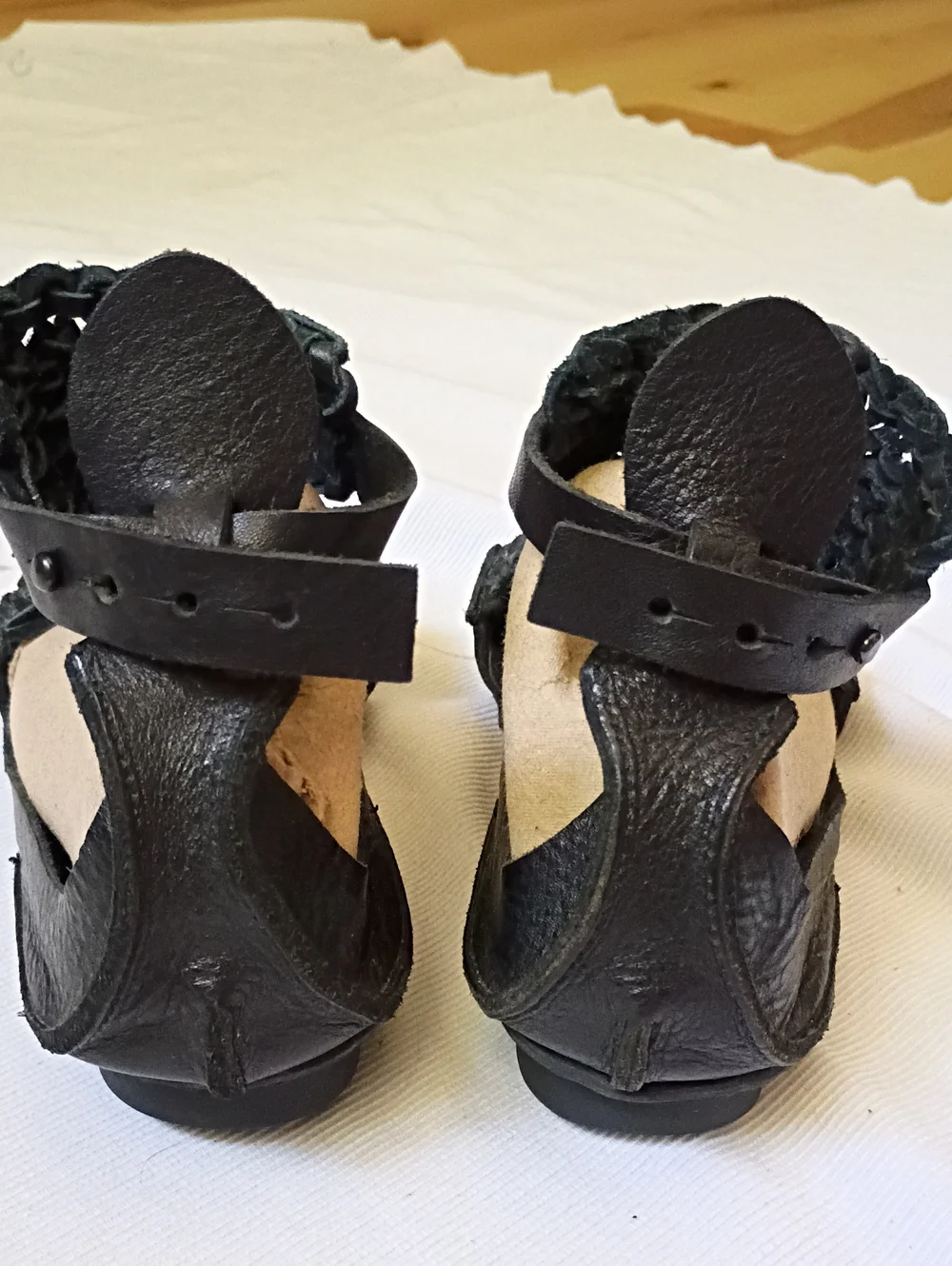 Trippen Women's Black Leather Woven Sandal